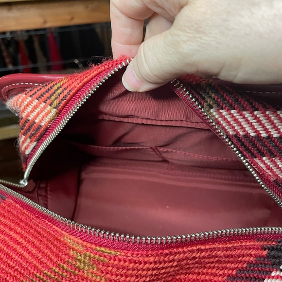 RARE Burberry Blue Label red woven plaid handbag - Picture 8 of 12